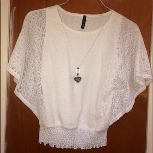 Lily Bleu Cream Lace Blouse